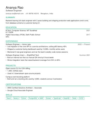 Kanpur Classic resume template